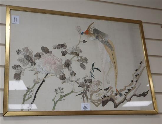 A Chinese embroidered picture of a phoenix